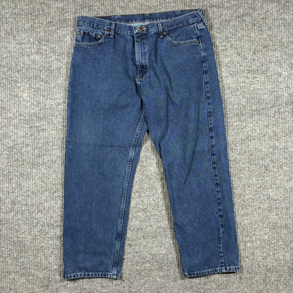 Wrangler Mens Straight Leg Jeans Size 38x29 Blue Denim 100% Cotton Mid Rise